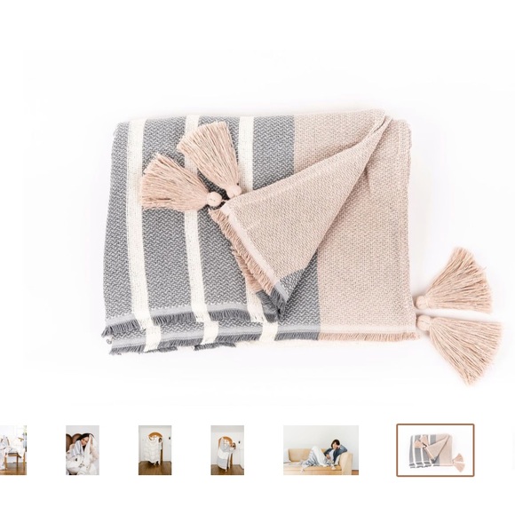 Imani Collective Woven Throw Blanket in Slate - Picture 3 of 6